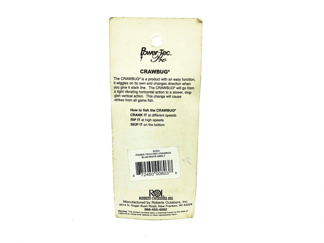 Joe Bucher Power Tech Crawbug, Blue/White/Smelt Color