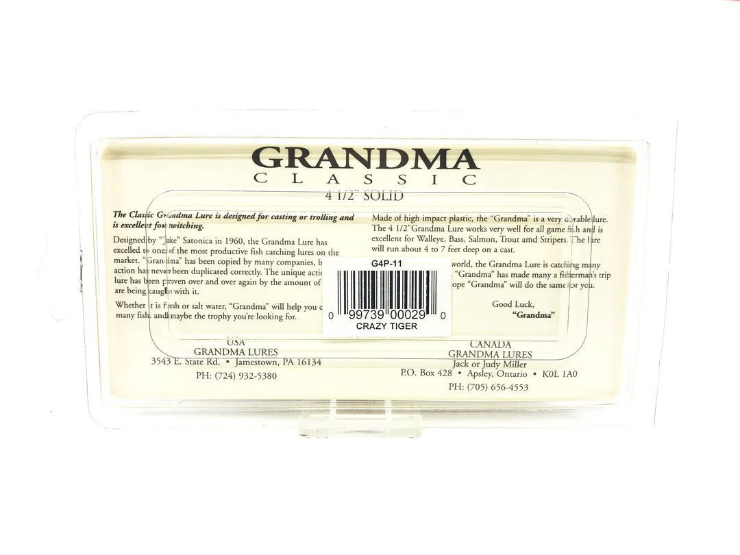 Grandma Classic 4 1/2", #11 Crazy Tiger Color on Card