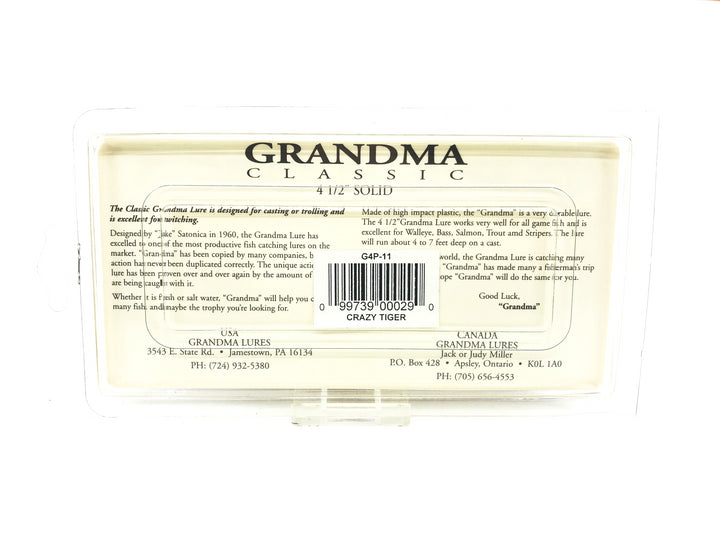 Grandma Classic 4 1/2", #11 Crazy Tiger Color on Card