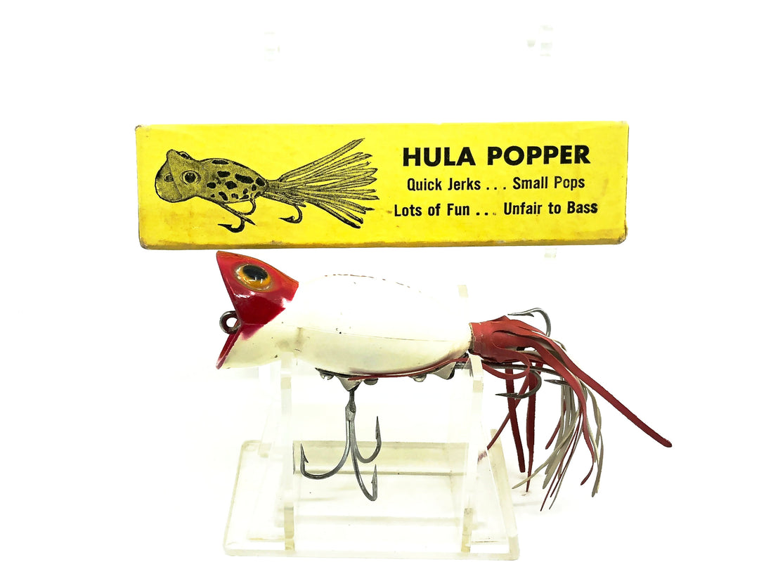 Arbogast Hula Popper 750, Red Head/White Color with Box