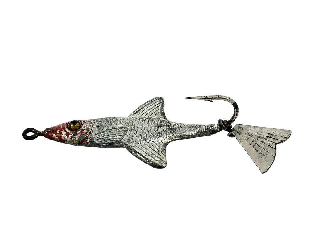 Arbogast Tin Liz Glass Eye, Red/Silver Color
