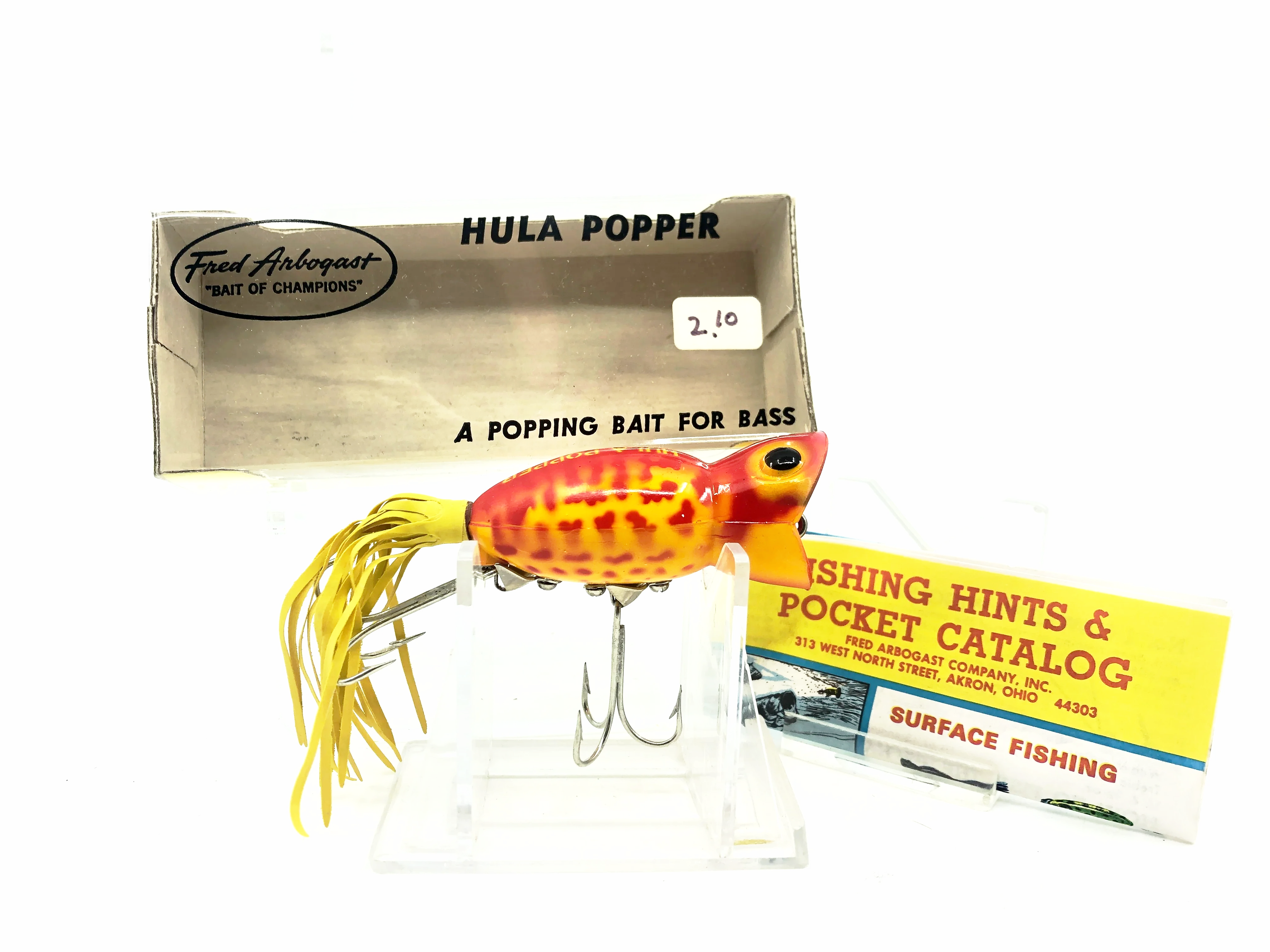 Arbogast Hula Popper 750, RK Red Coachdog Color w/Box