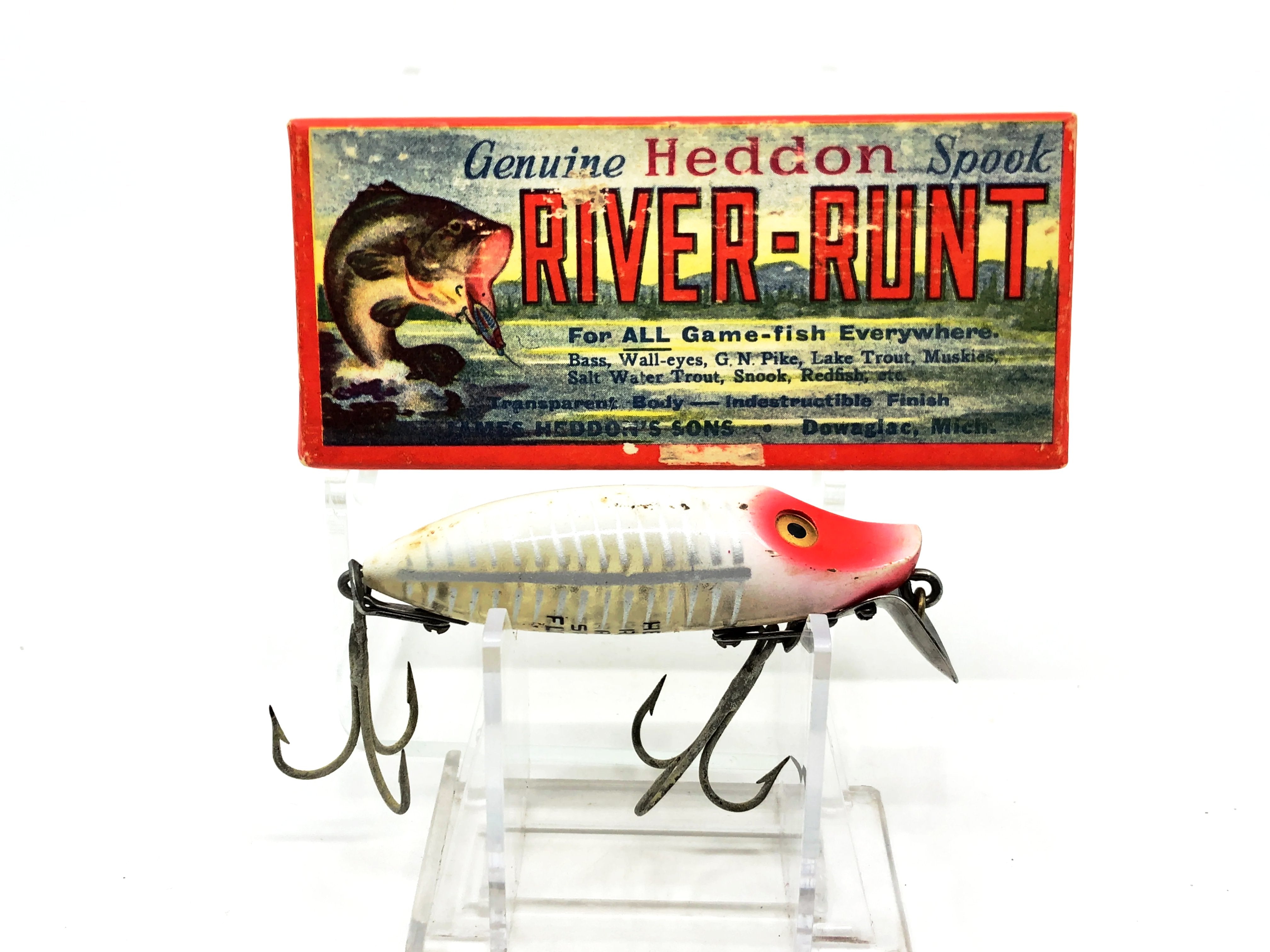 Heddon River Runt Spook Floater 9400-XRW, White Shore Minnow Color wit – My  Bait Shop, LLC