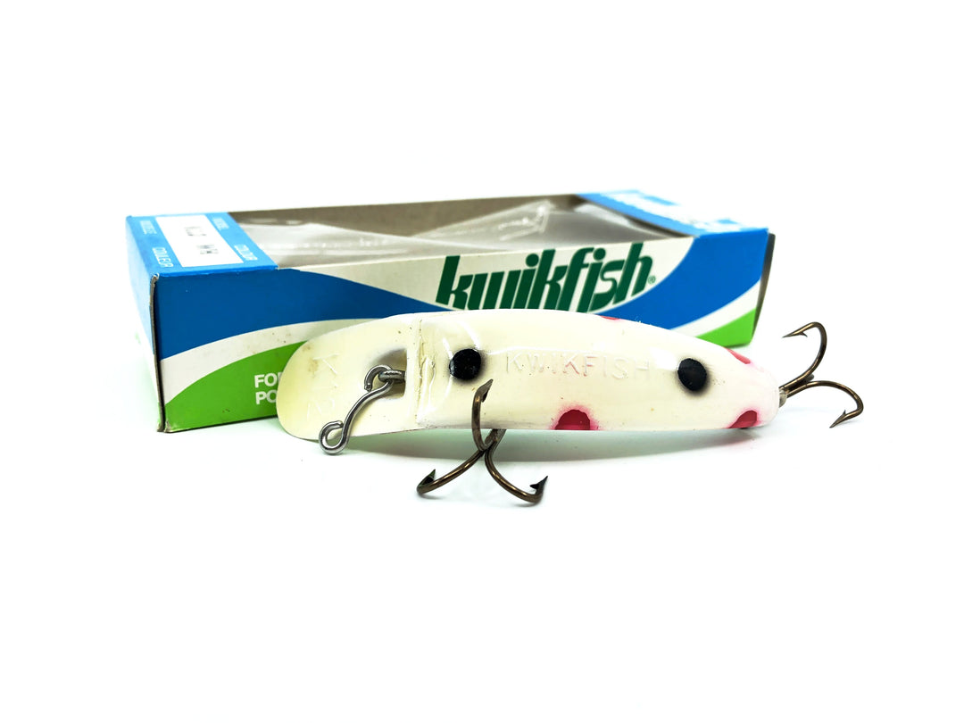 Pre Luhr-Jensen Kwikfish K12, WH White/Red & Black Spots Color New in Box Old Stock