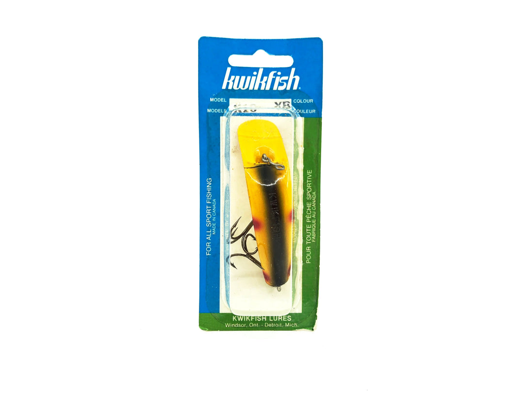 Pre Luhr-Jensen Kwikfish K10, YB Yellow Black Stripe Color New on Card Old Stock