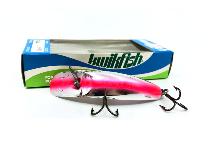 Pre Luhr-Jensen Kwikfish K12, SPR Silver Plate/Red Fluorescent Stripe Color New in Box Old Stock