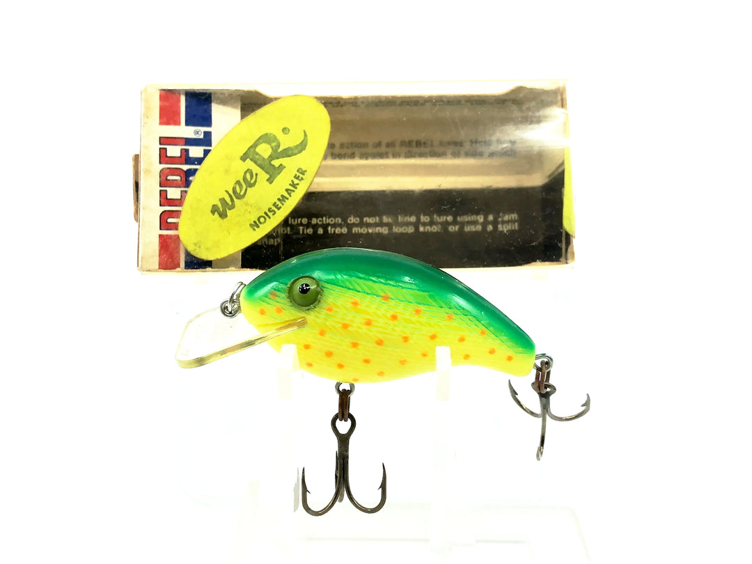 Rebel Wee R Noisemaker F9346, Green/Chartreuse/Orange Dots w/Box