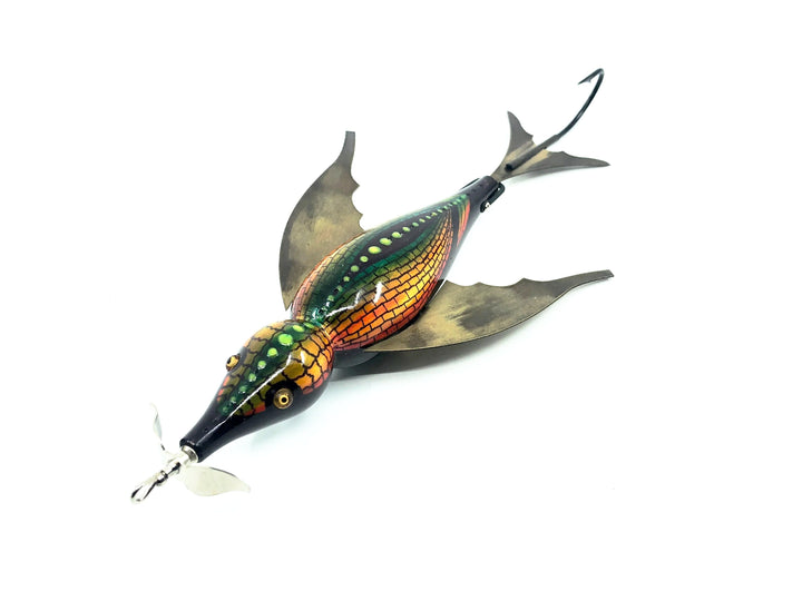 Macatawa Bait Co. Musky Bird/Duck, Green/Orange/Yellow Scale w/Box