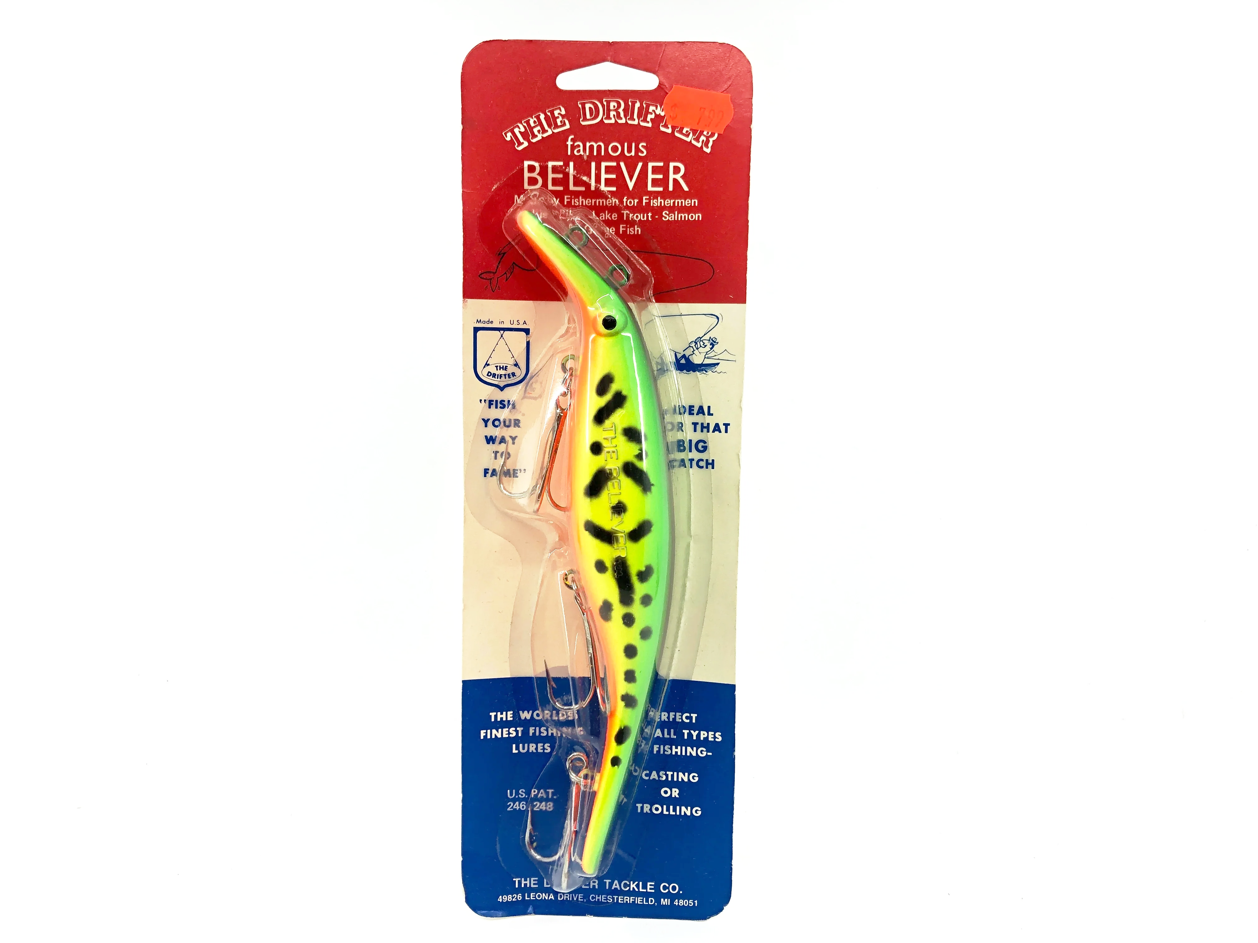 believer fishing lures Drifter Tackle The Believer 819-S Fire Tiger Color on Card – My Bait Shop, LLC