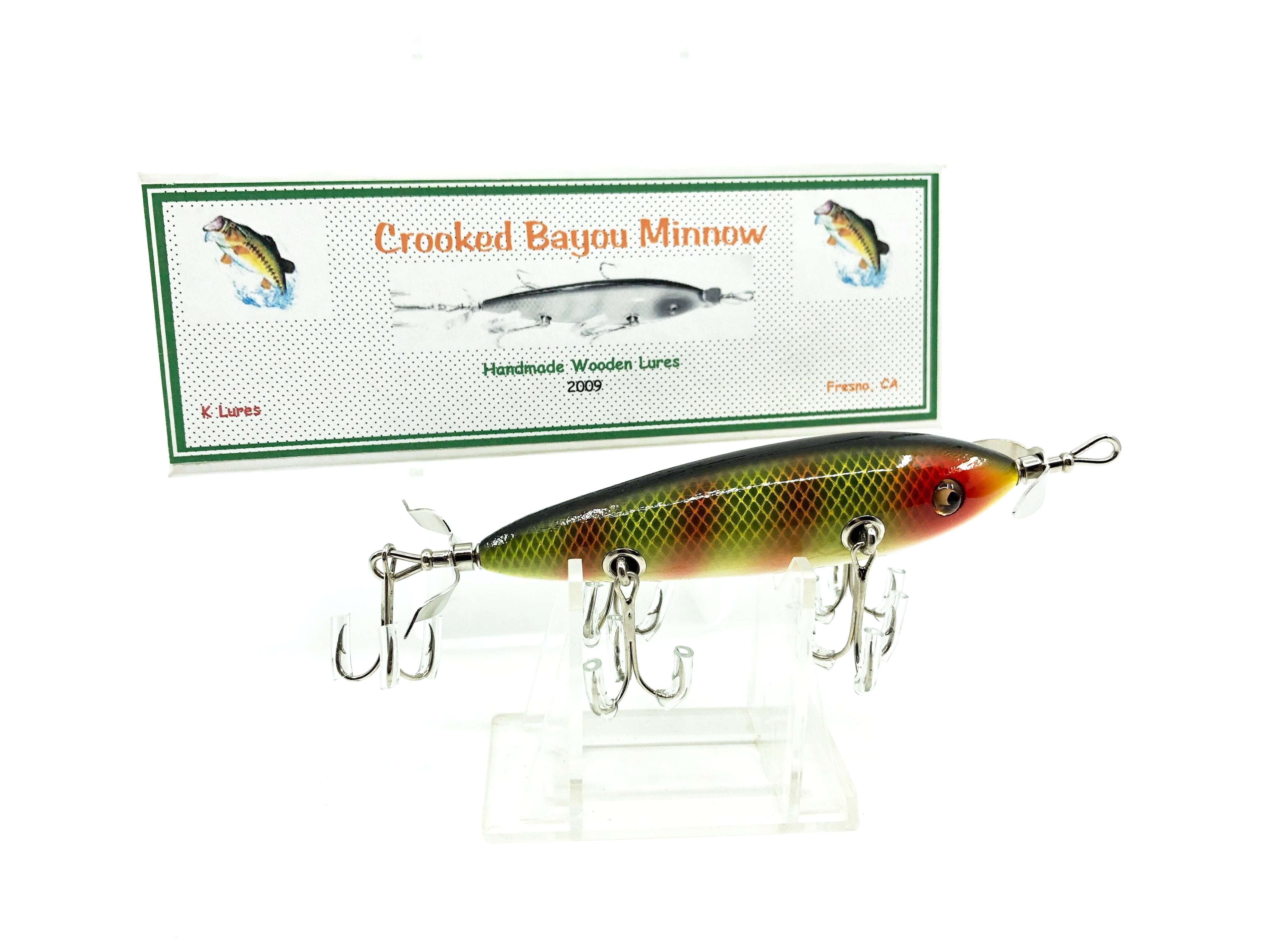 crooked fish hook Crooked Bayou Minnow - 5 Hook- Yellow Scale Perch Color