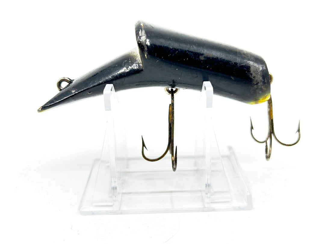 Kautzky Lazy Ike Top Ike Wooden Lure Black Color Yellow Tips Larger Size