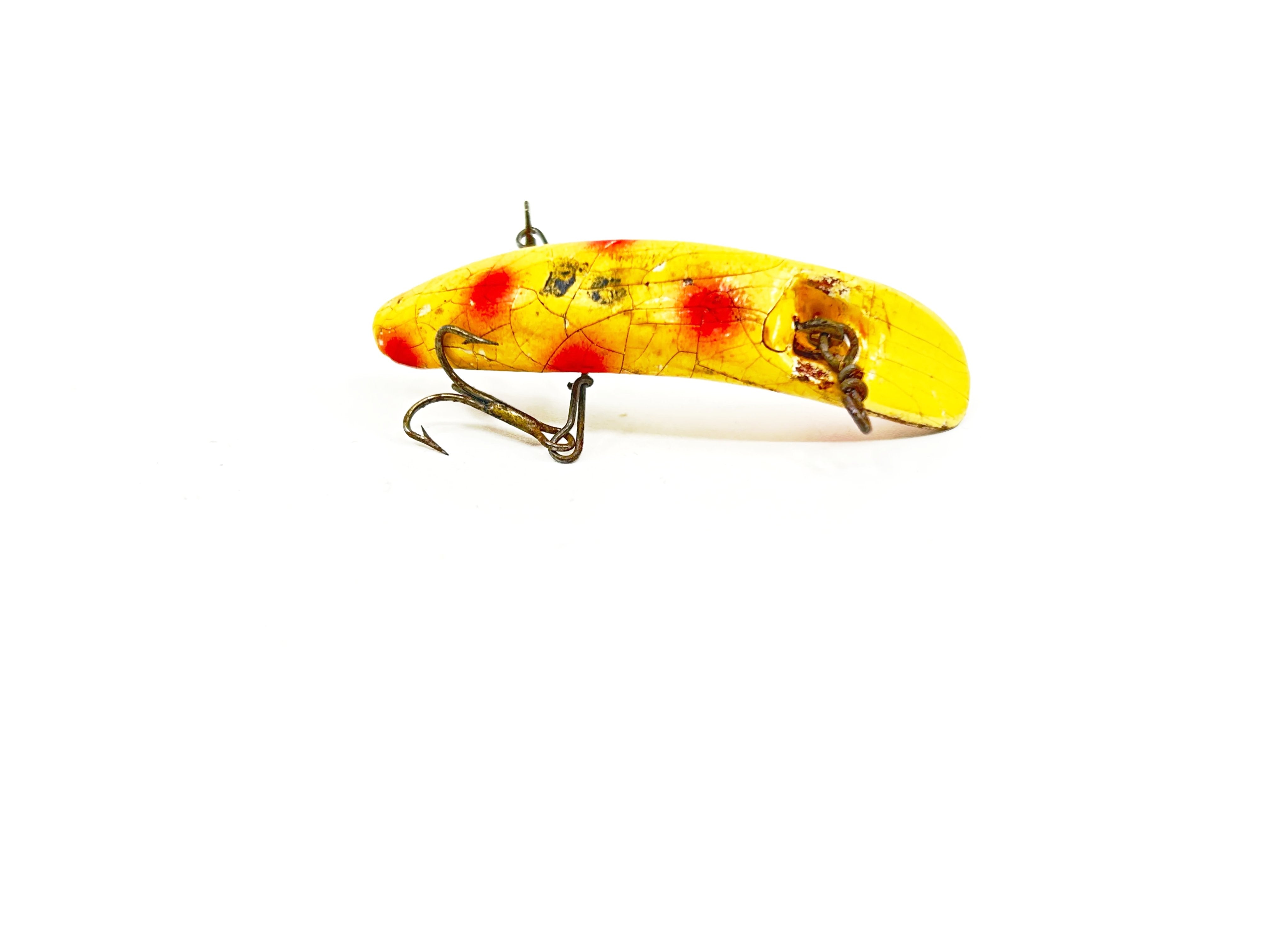 fishing flatfish lures Helin Flatfish F6, White/Yellow with Spots Color-Wooden – My Bait Shop, LLC