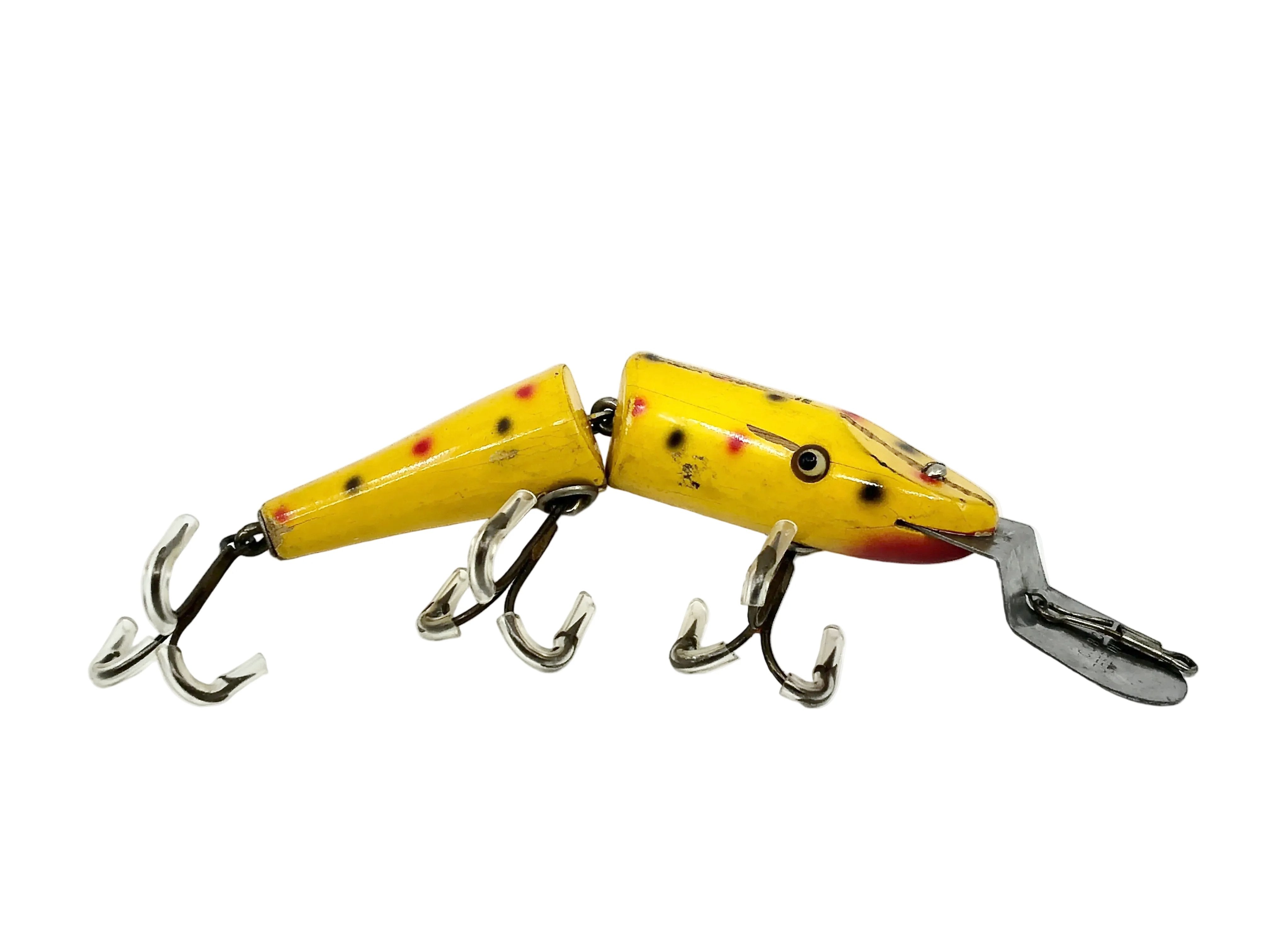 creek chub pikie fishing lure Creek Chub 2600DD Deep Diving Jointed Pikie Minnow, Special Order Yellow Spotted 2614DD Color