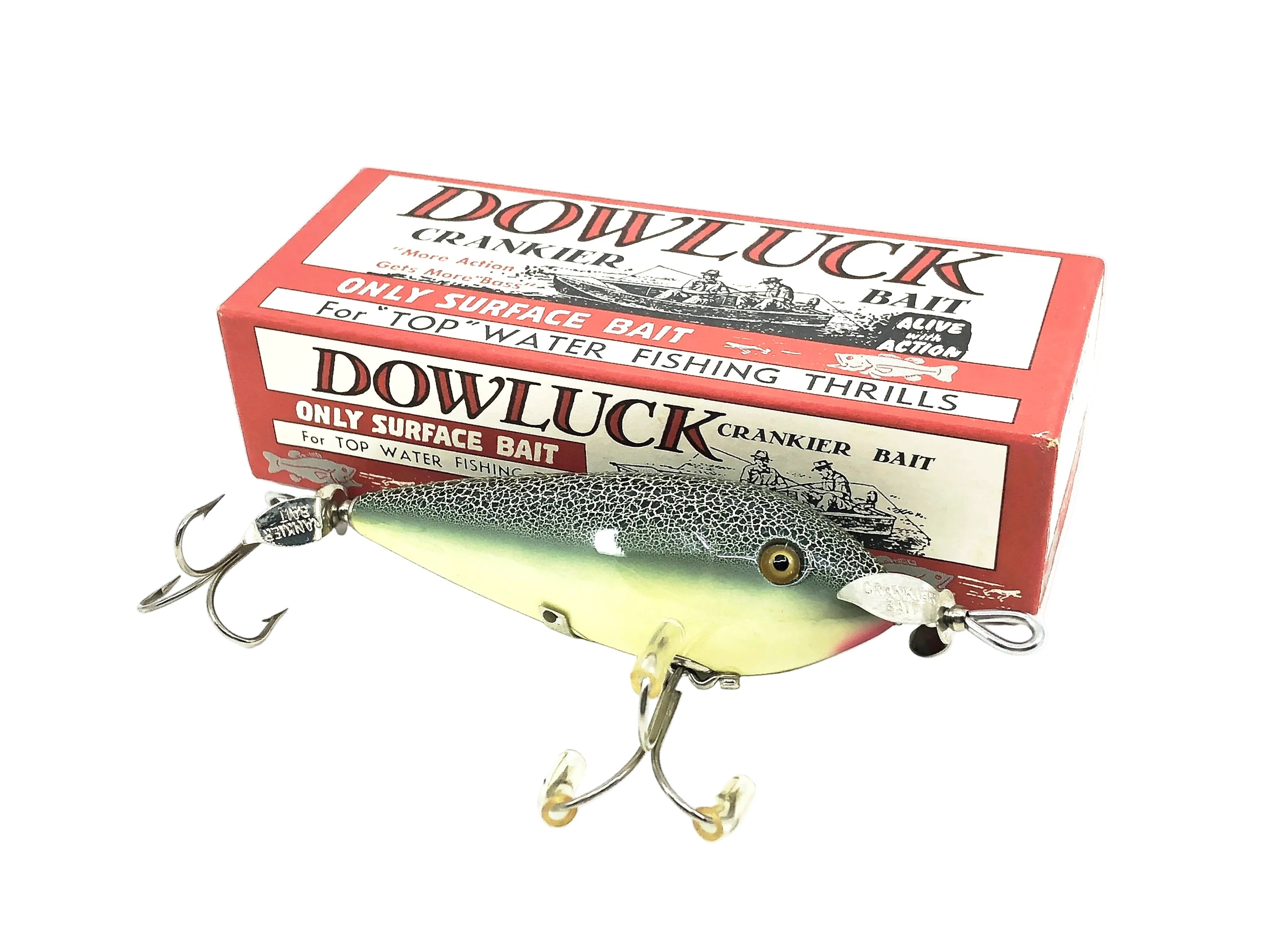 Dowluck Crankier Bait Heddon 300 Type Lure, Green Crackleback