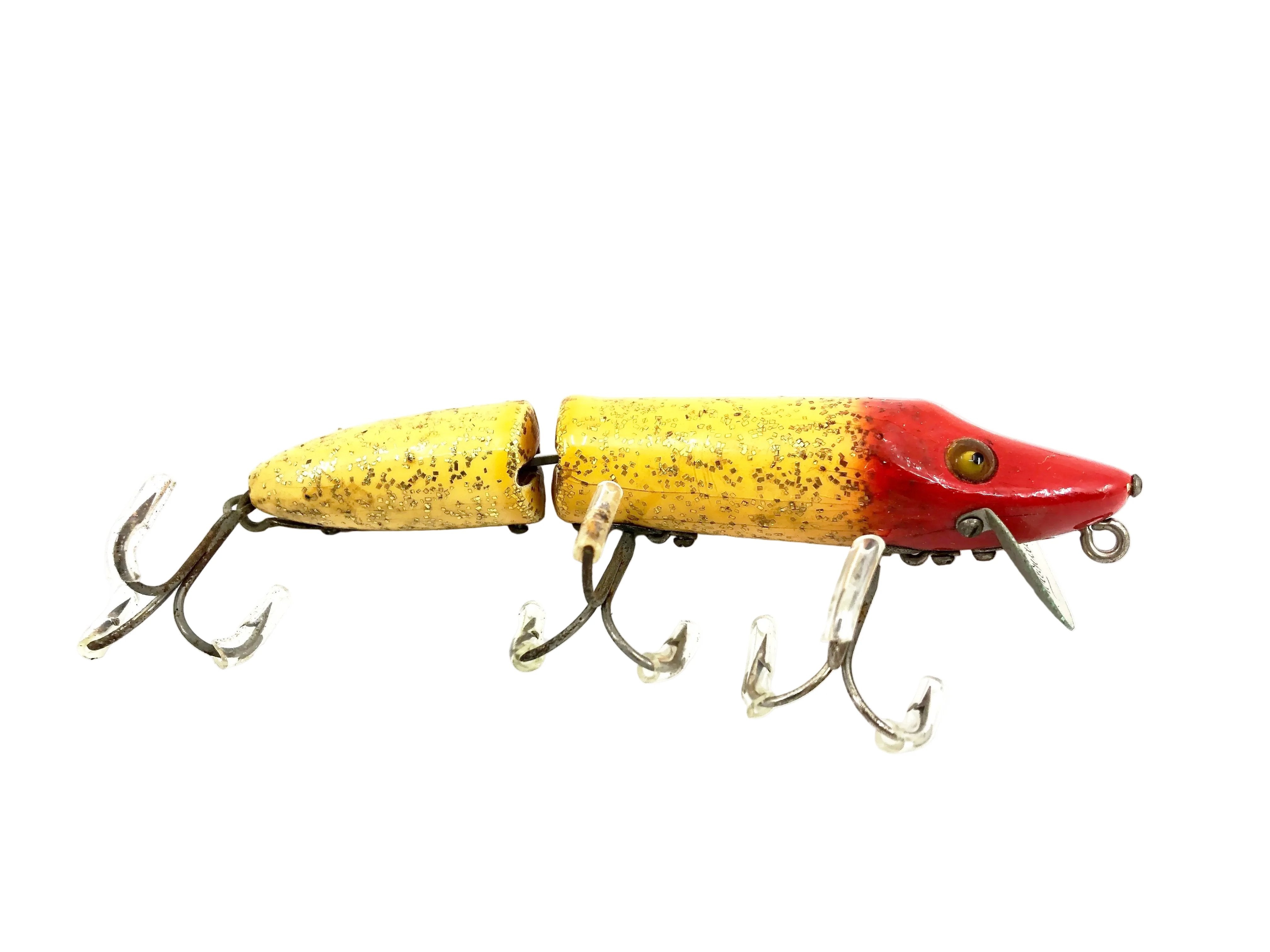 Heddon Jointed Vamp 7300 8RH White/Gold Specks/Red Head Color – My