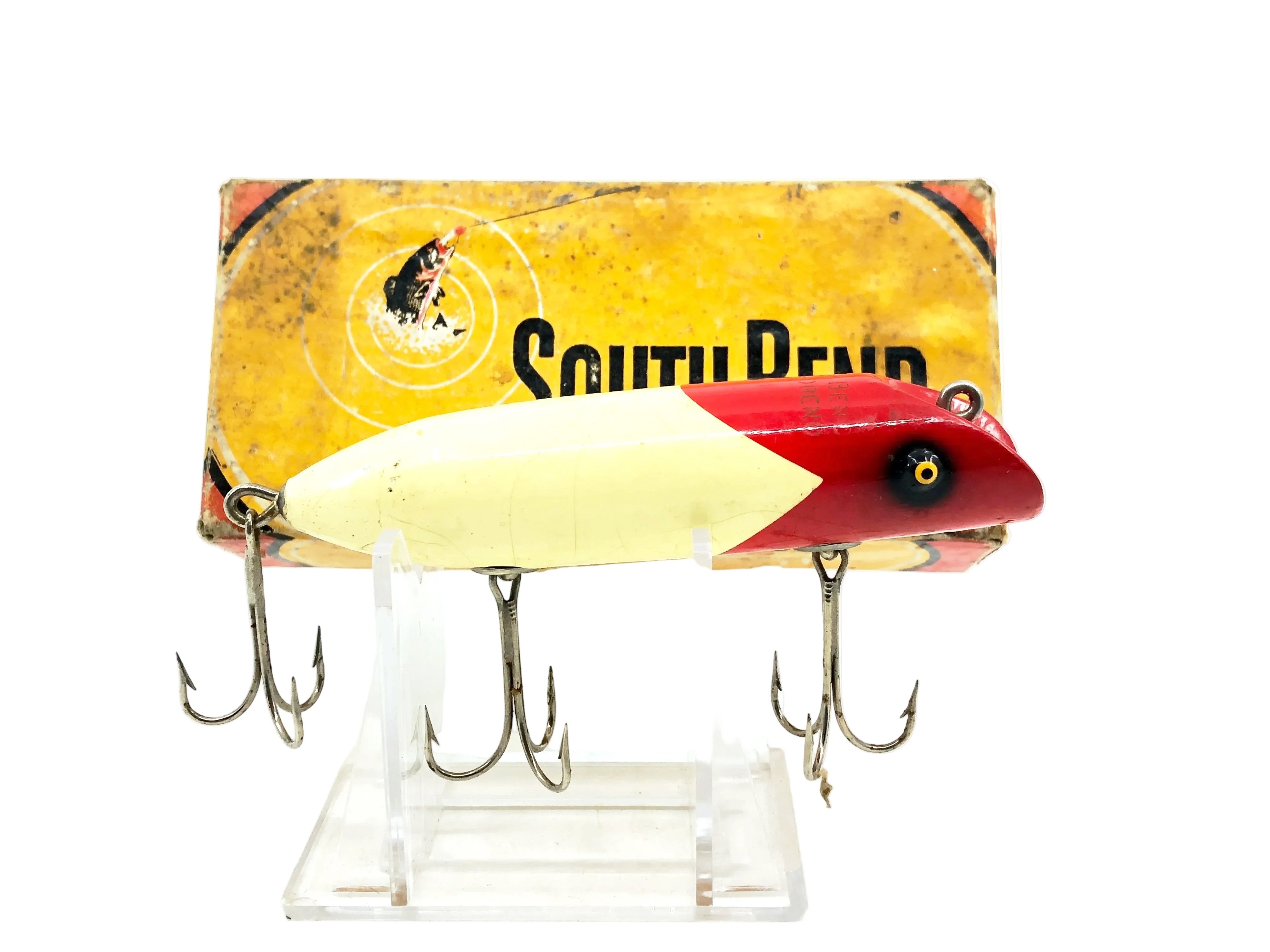 bass oreno lure Vintage South Bend Special Order Blue Head White Better South Bend Bass Oreno Lure