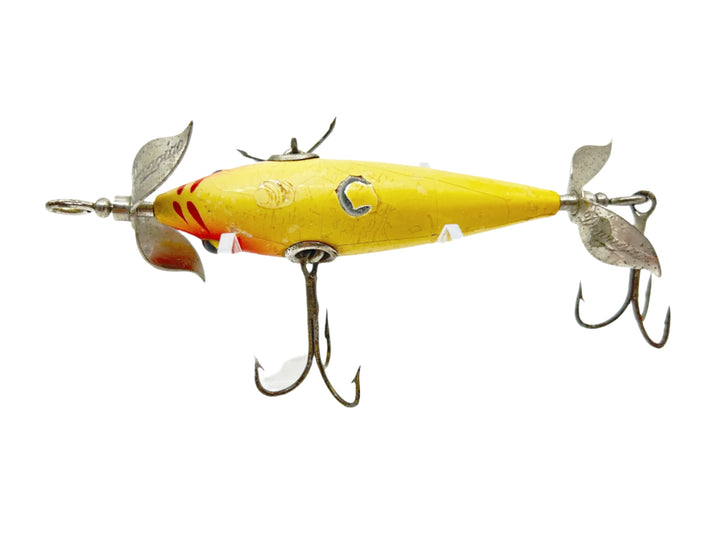 Heddon 100 in White Body, Red Eyes 102 Color 1919-1929