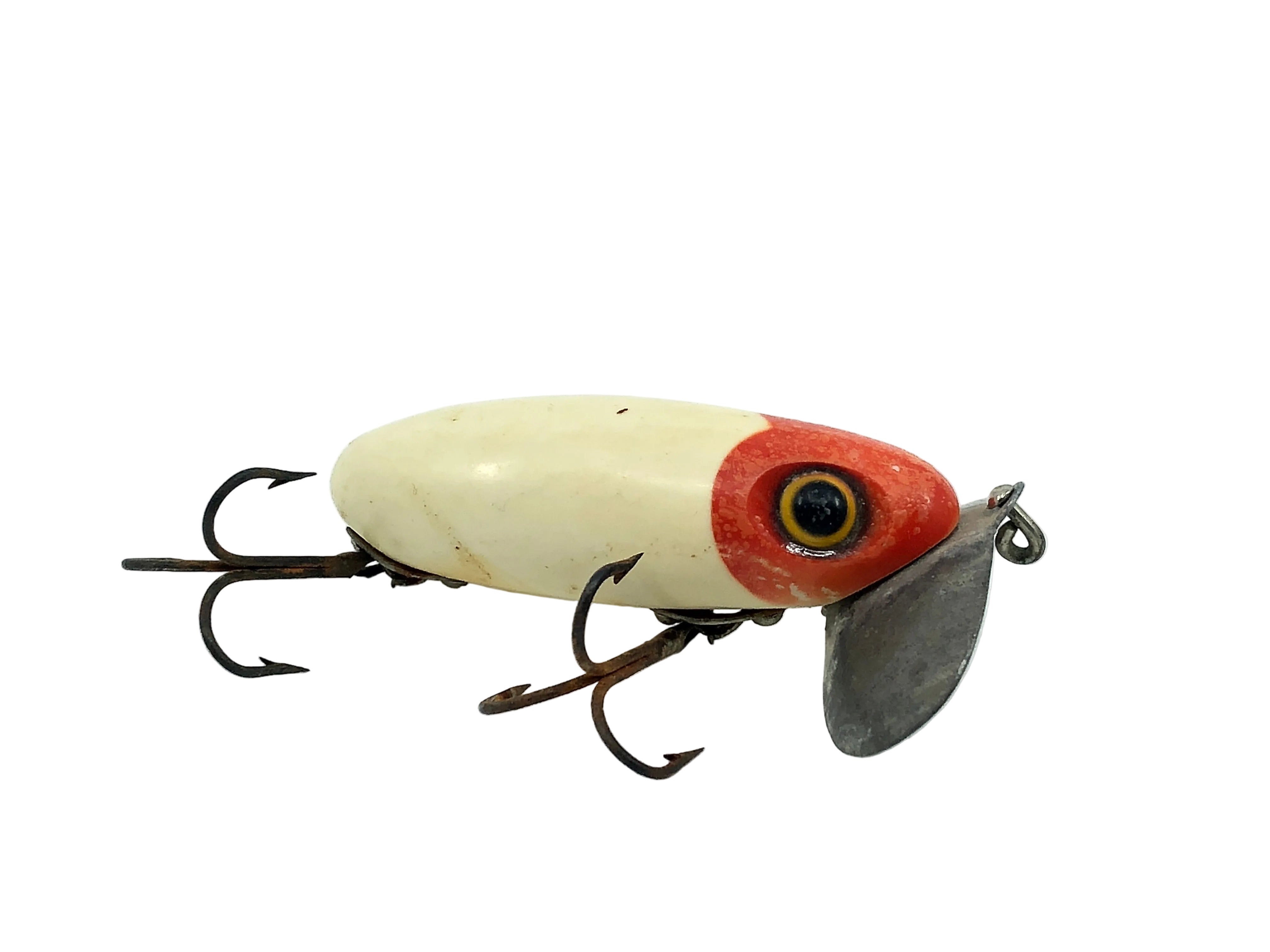 Arbogast Jitterbug 5/8oz 2nd Gen, Red Head/White Color, Vintage Bugged – My Bait Shop, LLC Arbogast Jitterbug 5/8oz 2nd Gen, Red Head/White Color, Vintage Bugged – My Bait Shop, LLC