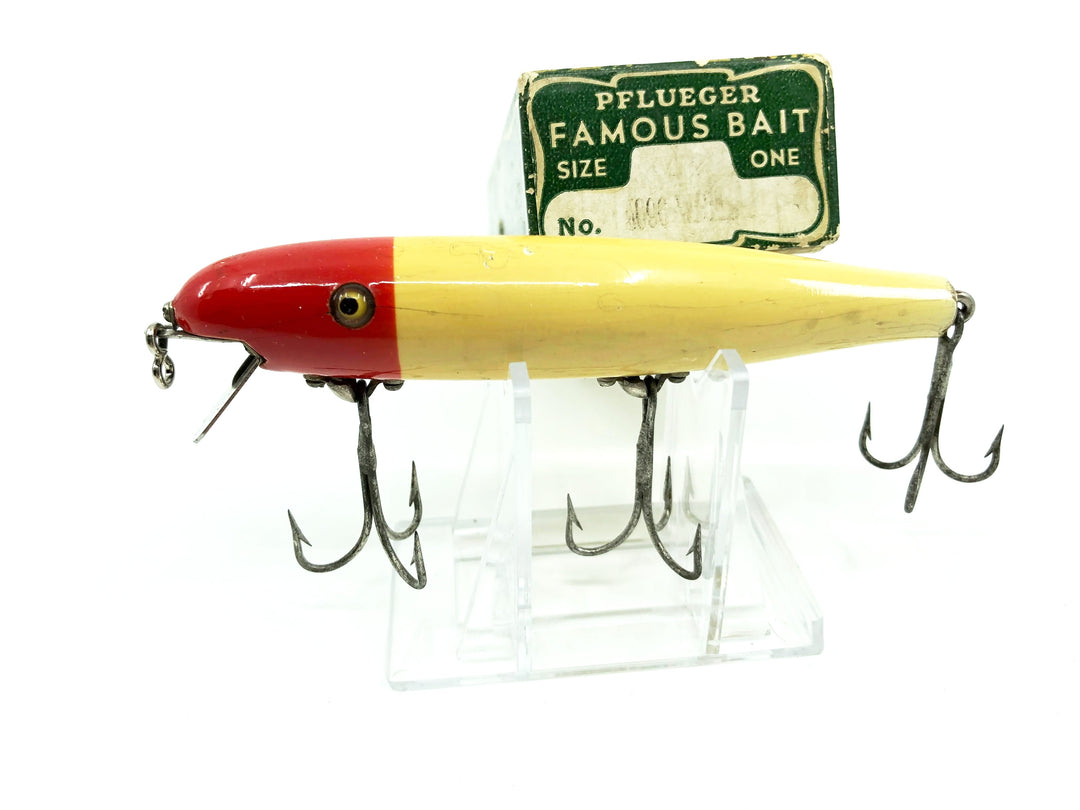 Pflueger Pal-O-Mine Minnow 5096 in Red Head White Body Color with Box