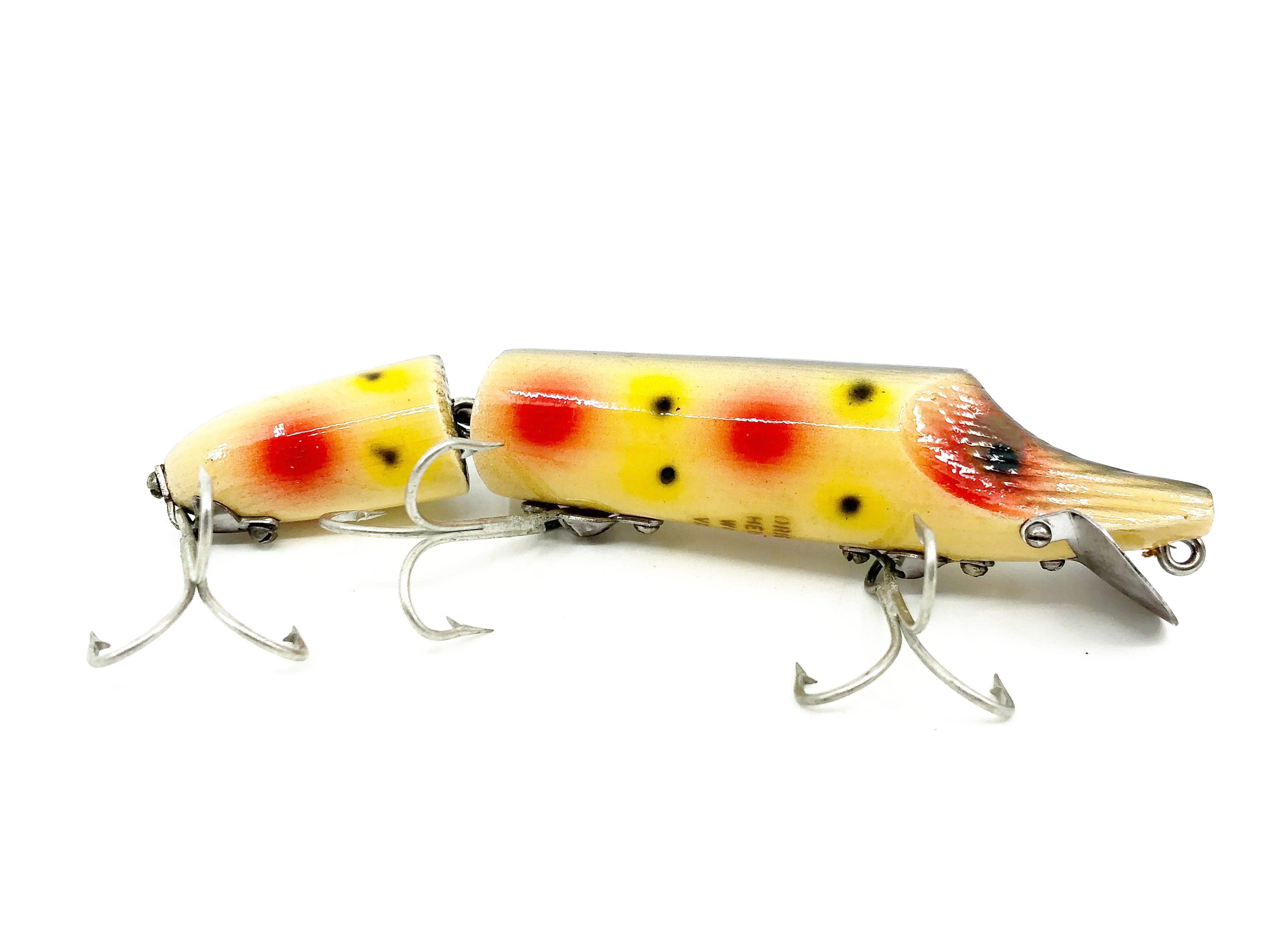 collectible heddon fishing lures Original Heddon Jointed Wood Vamp 7300, S Strawberry Color