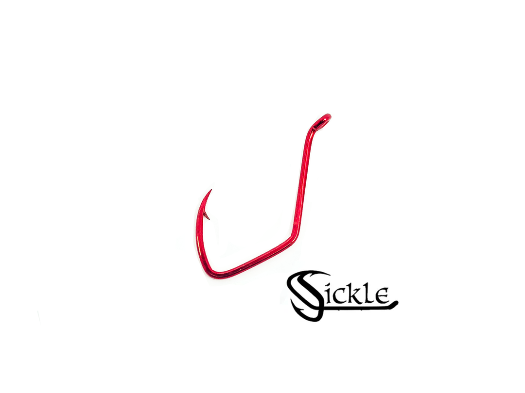 Matzuo American Octopus Sickle Hook Size 4/0 Qty 1000 Hooks, Red Chrome Color 141060-4/0