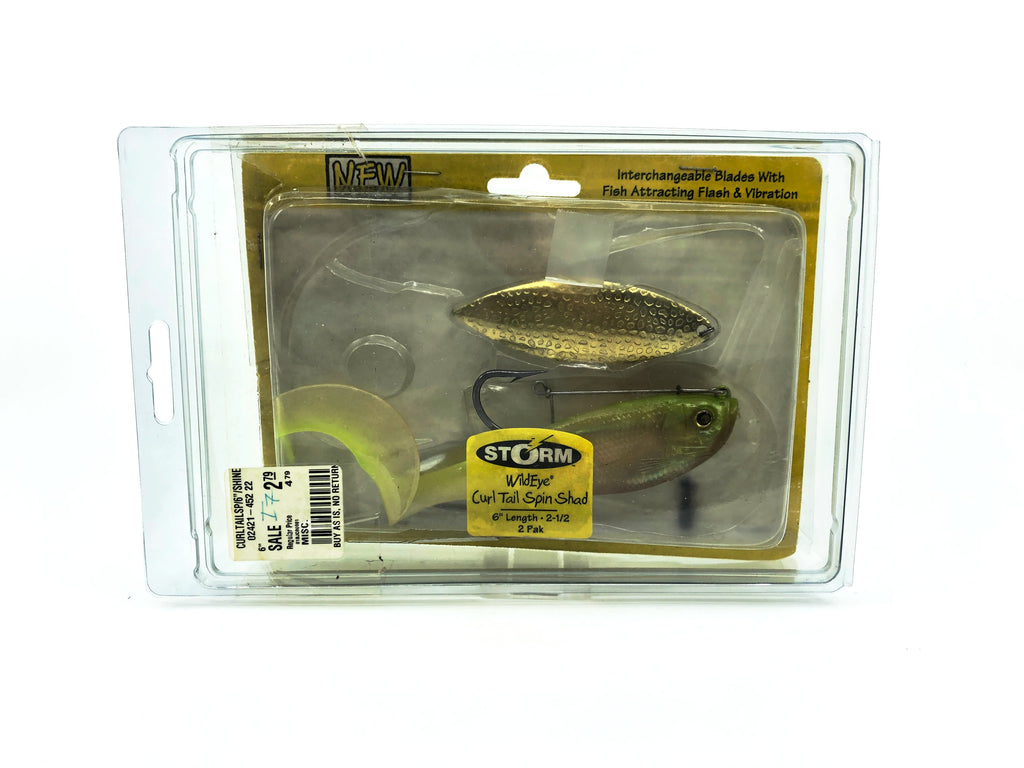 Storm Wildeye Curl Tail Spin Shad Chartreuse Color with Box – My