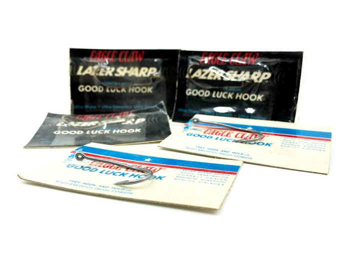 Lot of 5 Eagle Claw "Good Luck" Hooks