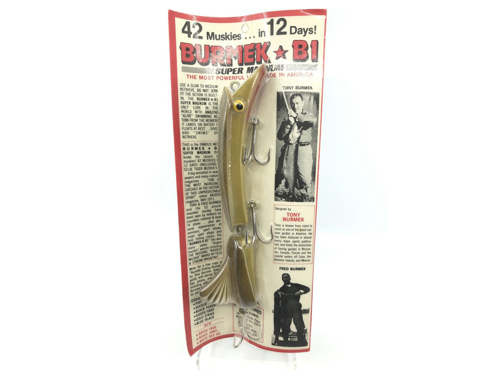 burmek fishing lures Tony Burmek B1 Magnum Musky Lure Gold Scale Color New on Card Old Stock