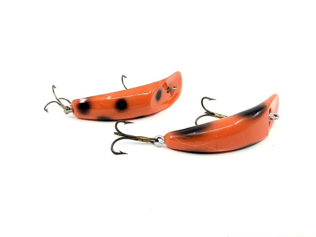 antique fishing lures flatfish Lot of Two Orange and Black Flatfish Type Lures – My Bait Shop, LLC
