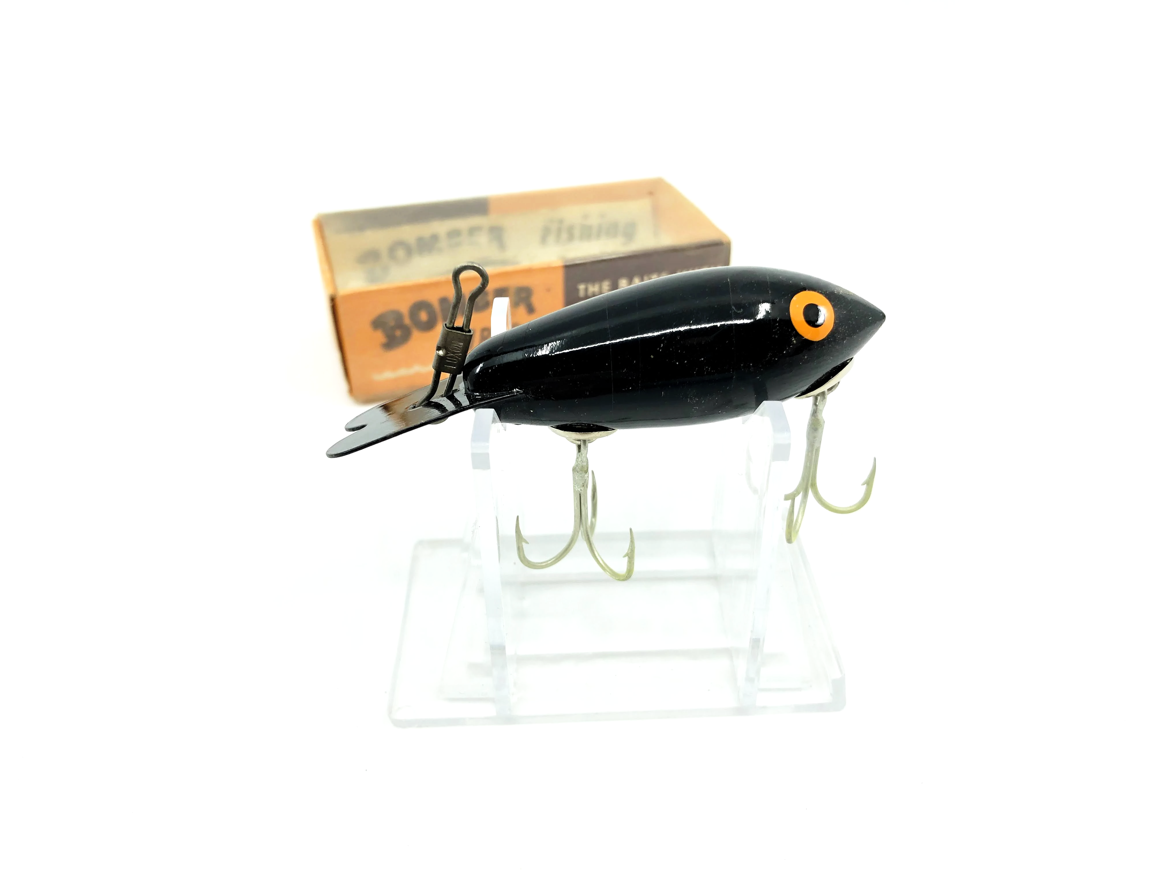 black bomber fishing lure Vintage Wooden Bomber 302 Black Color with Box – My Bait Shop, LLC