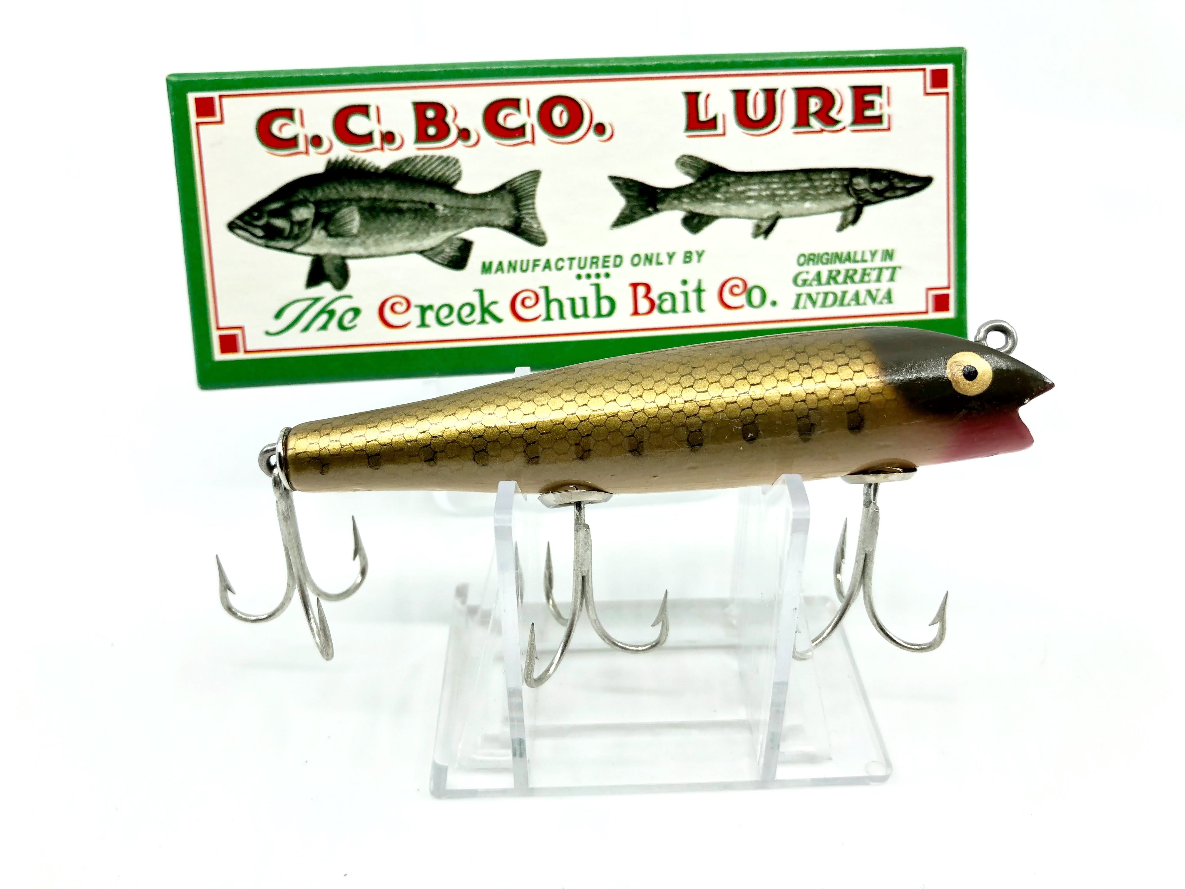 Leurre De Pêche Vintage Creek Chub Dingbat Noir 0.5 Oz - Yeux En Verre, Bois