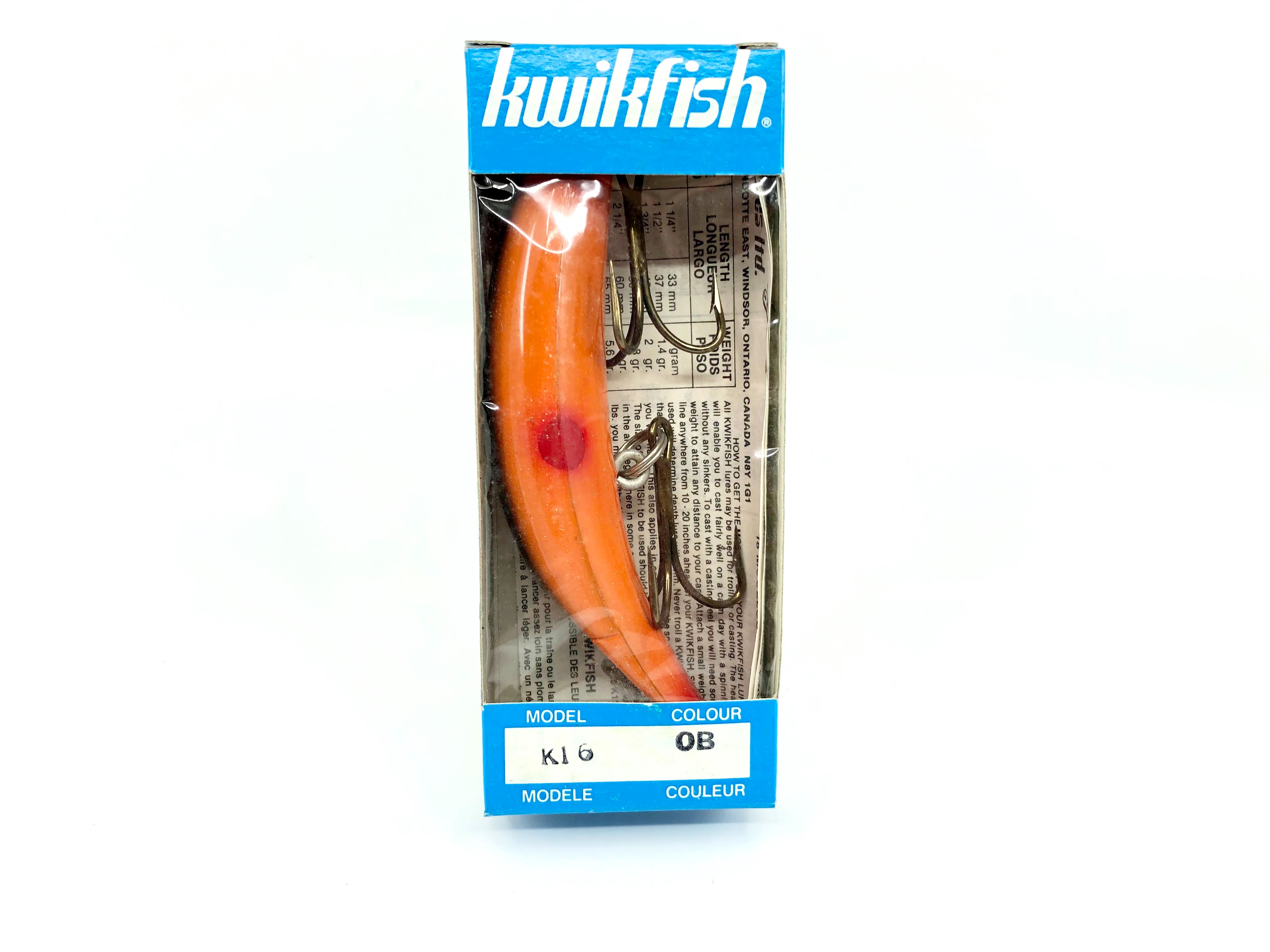 Kwikfish K16 OB Orange Black Stripe Color New in Box Old Stock – My Bait  Shop, LLC