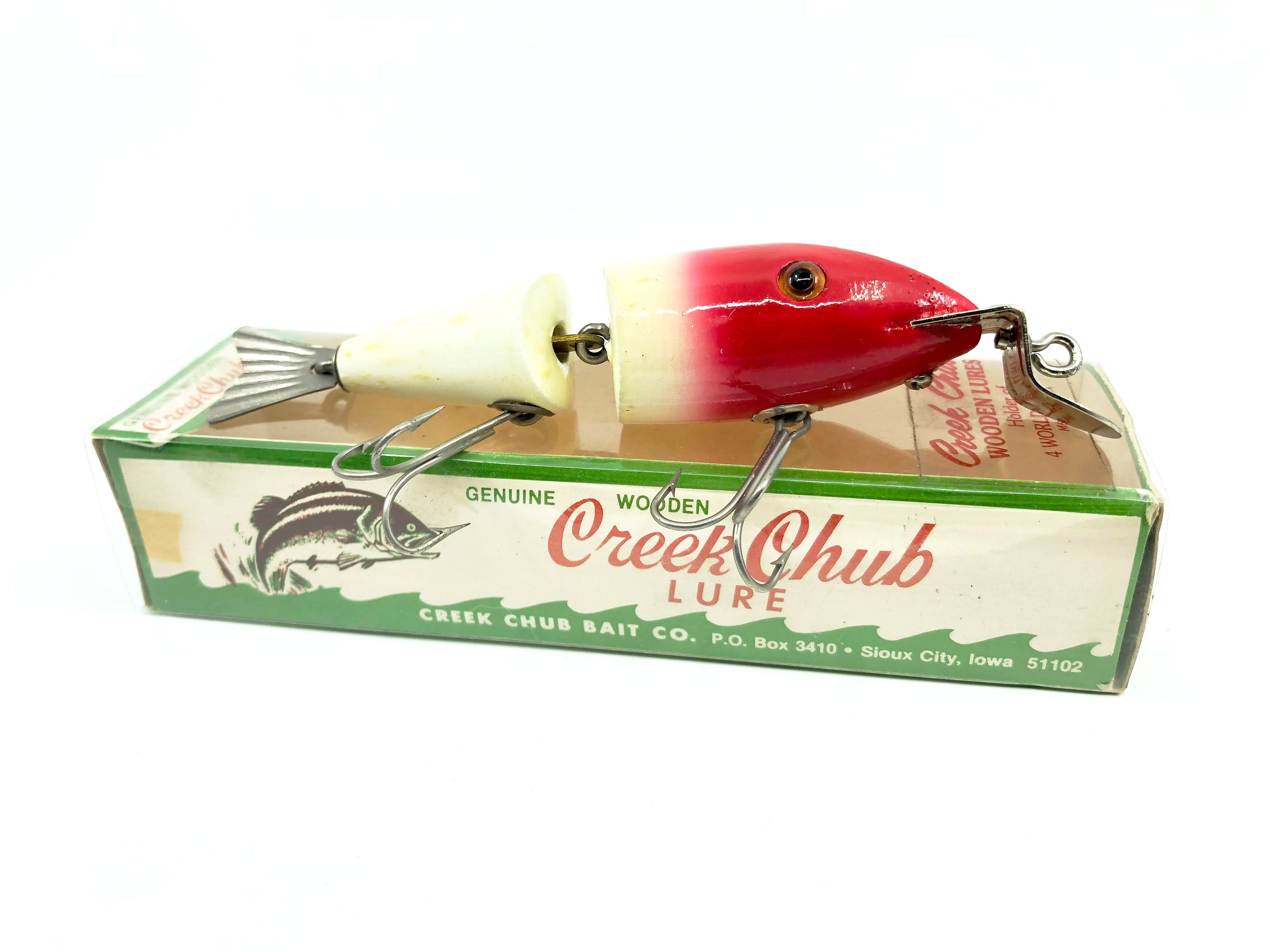 Vintage Creek Chub Wiggle Fish Red and White RW Color with Box