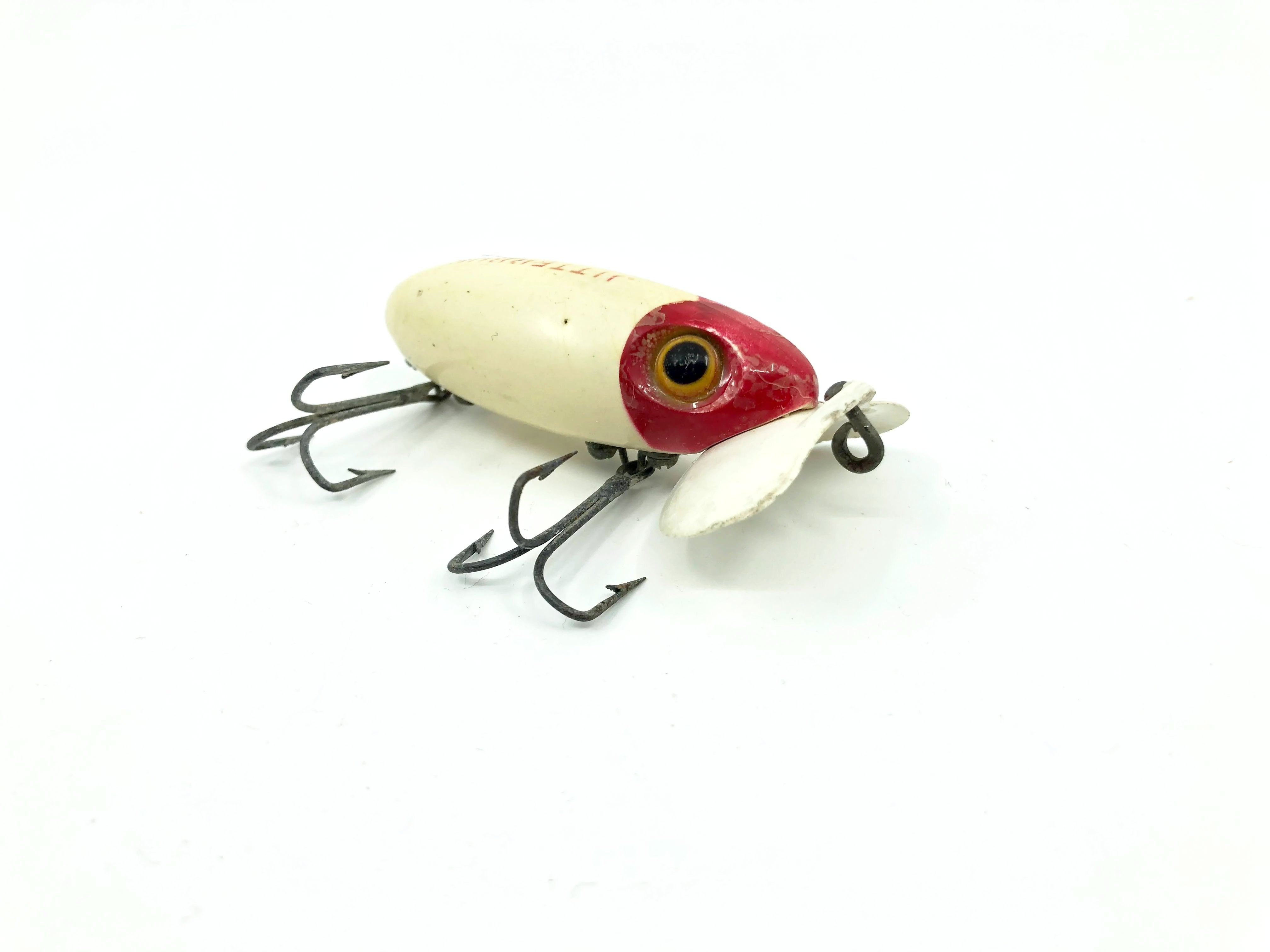 Arbogast Plastic White Lip Jitterbug 1940's WWII Era Red and White Col – My Bait Shop, LLC