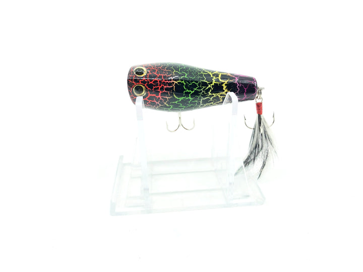 Tiemco Bass Mania Tank 50 Wooden Pop Chugger Bait Color 8 Rainbow Crackle