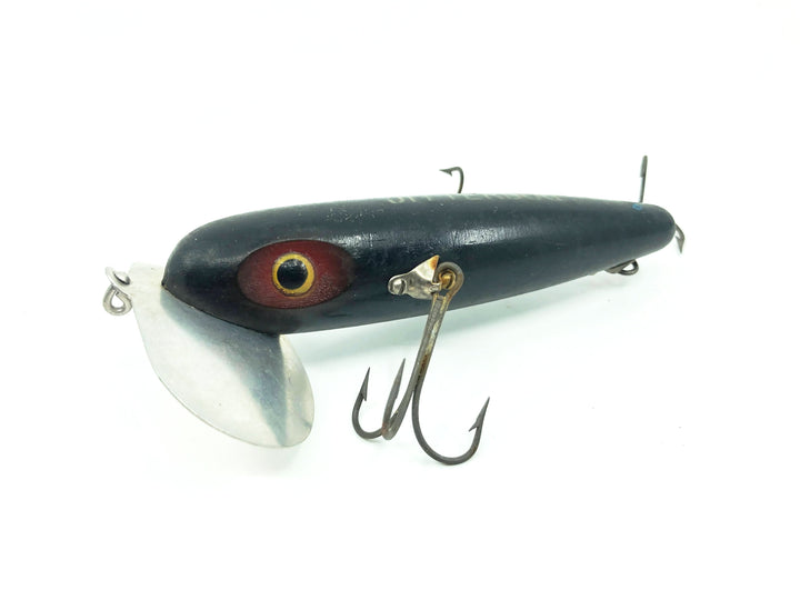 Arbogast Vintage Wooden 3-Hook Musky Jitterbug Black Color