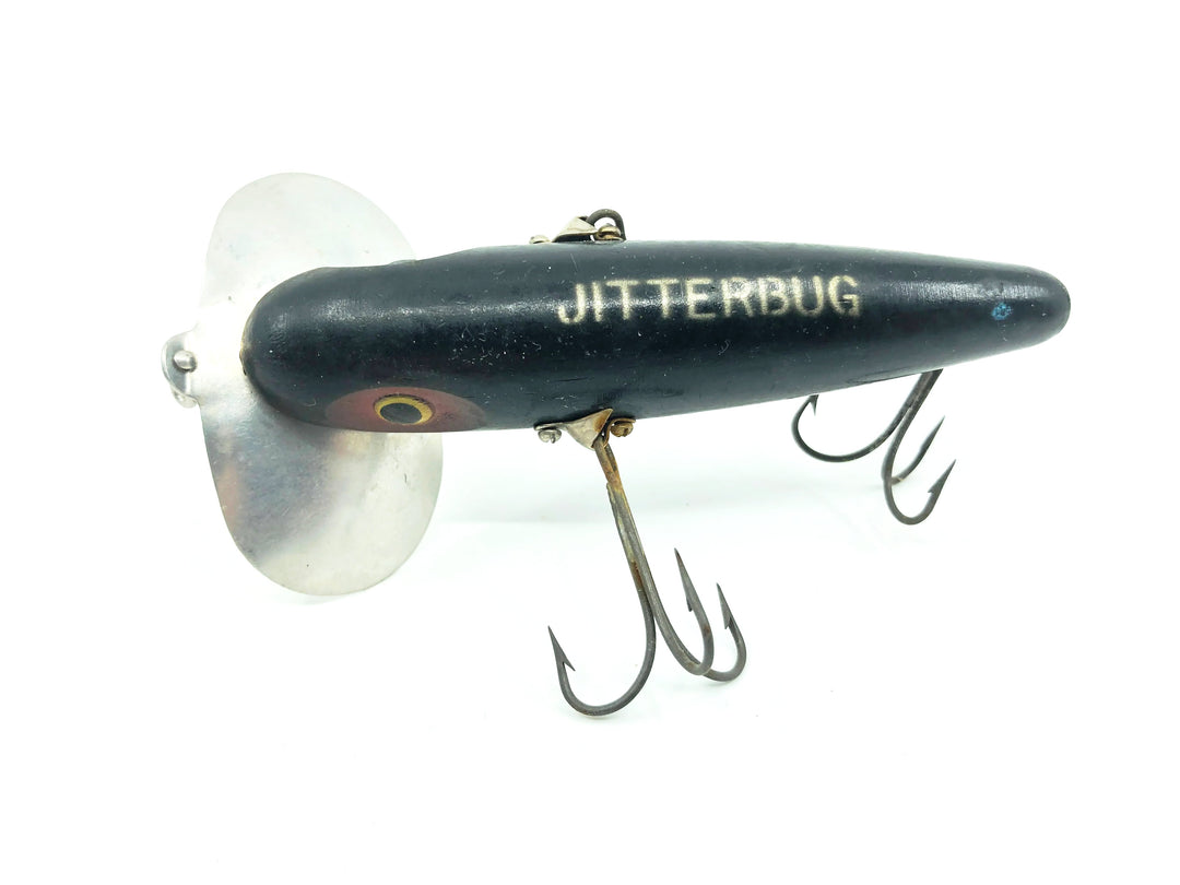 Arbogast Vintage Wooden 3-Hook Musky Jitterbug Black Color
