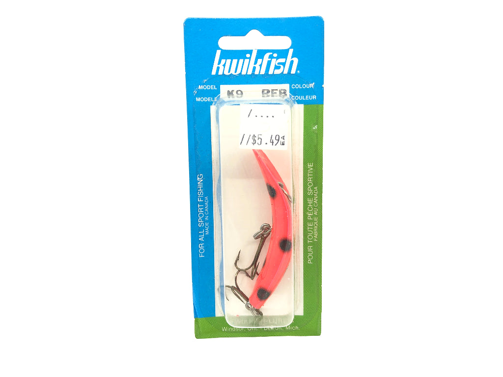 Kwikfish K9 RFB Red Fluorescent Black Spots Color New on Card Old Stock