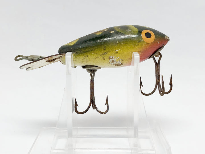 Wooden Bomber in Frog Color Vintage lure
