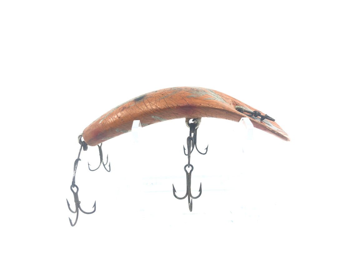 Wooden Helin Flatfish Orange with Silver Ribs