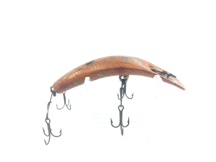 Wooden Helin Flatfish Orange with Silver Ribs