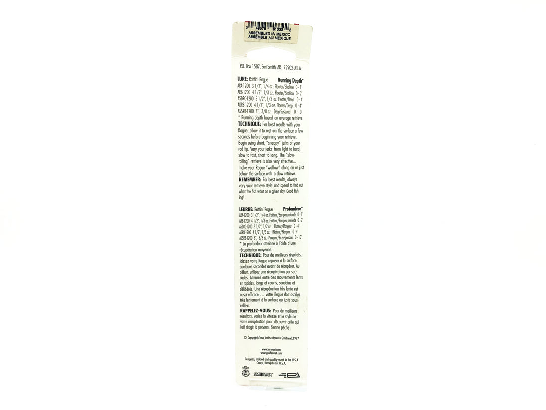 Smithwick Deep Suspending Rattlin' Rogue Silver Blue Back Color New on Card