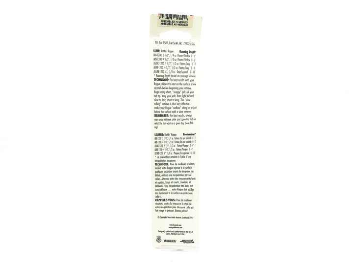 Smithwick Deep Suspending Rattlin' Rogue Silver Blue Back Color New on Card