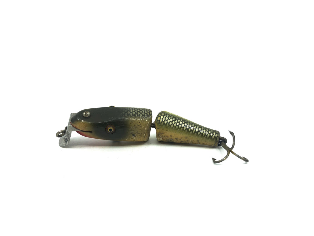 Creek Chub 2700 Baby Jointed Pikie Minnow in Silver Flash Color 2718 Wooden Lure Glass Eyes