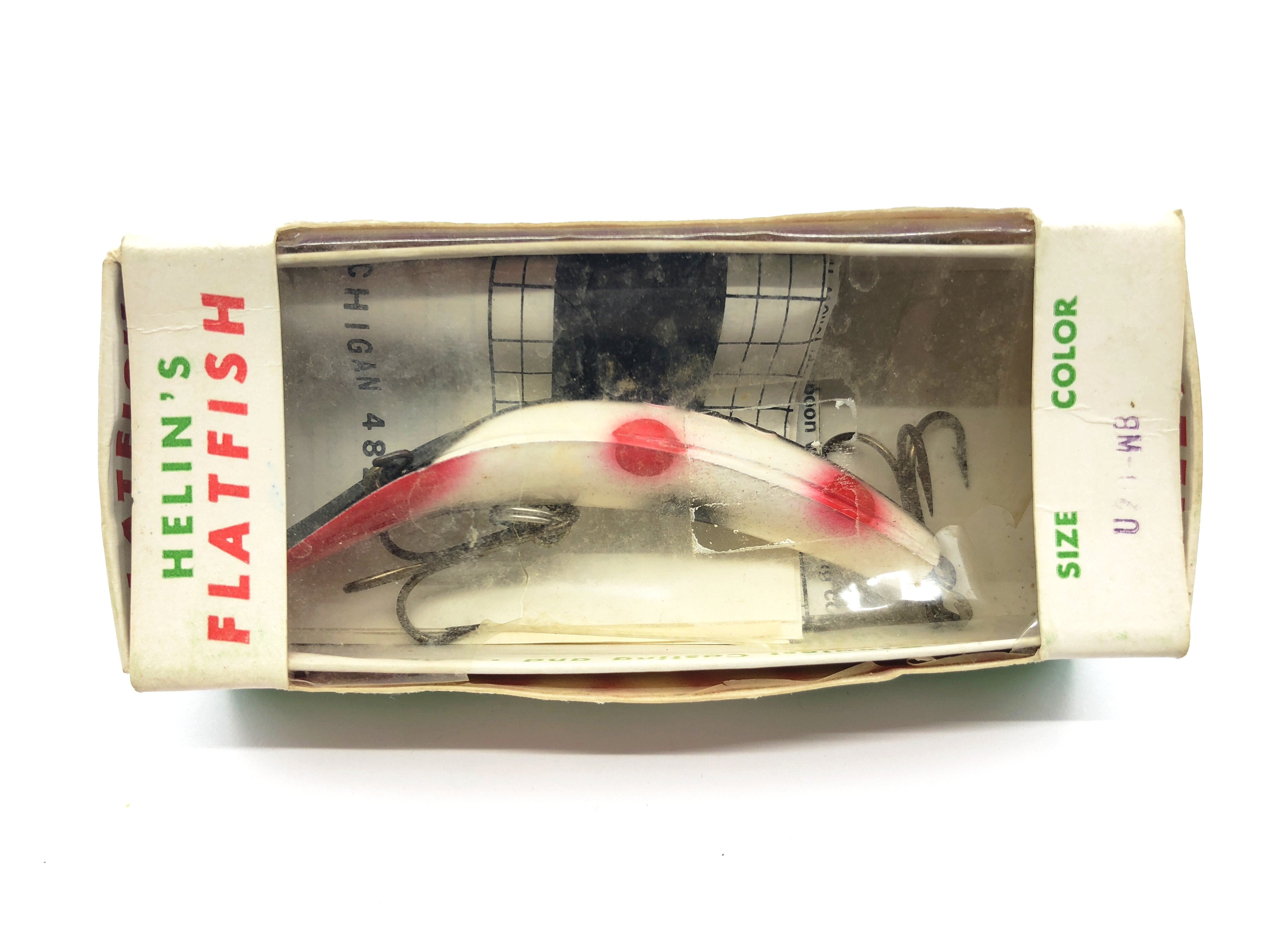 antique u20 fishing lure orange Helin Vintage Flatfish U20 WB White Black with Red Dots Color New in B – My  Bait Shop, LLC