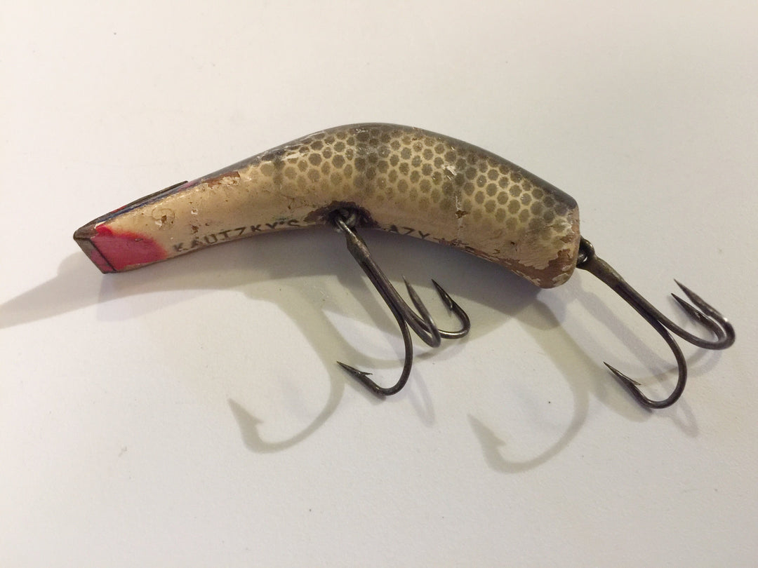 Kautzky's Lazy Ike Black Stripe Scale Wooden Lure