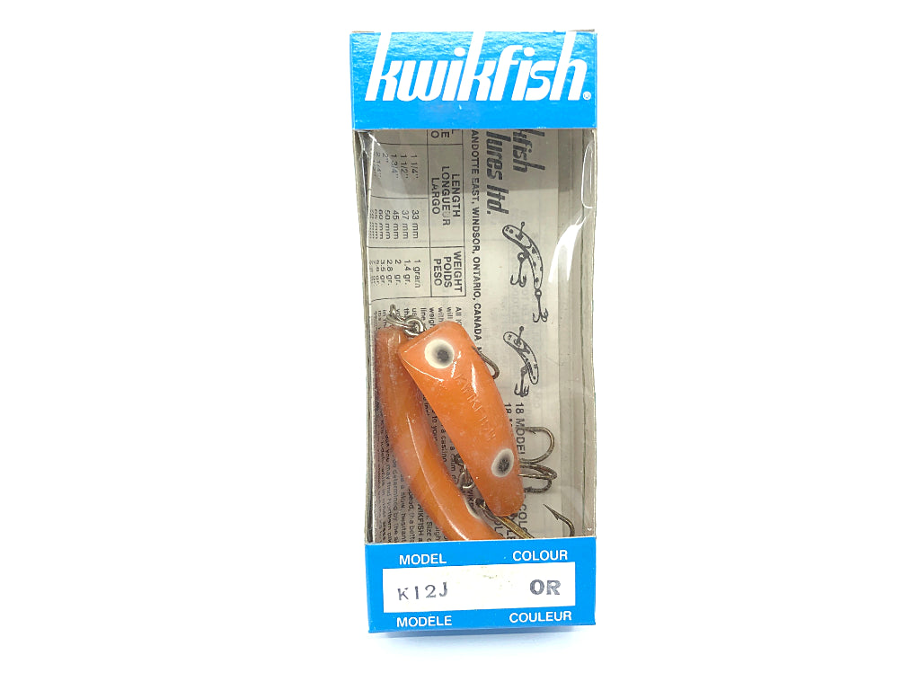 Pre Luhr-Jensen Kwikfish Jointed K12J OR Orange Black Spots Color New in Box Old Stock