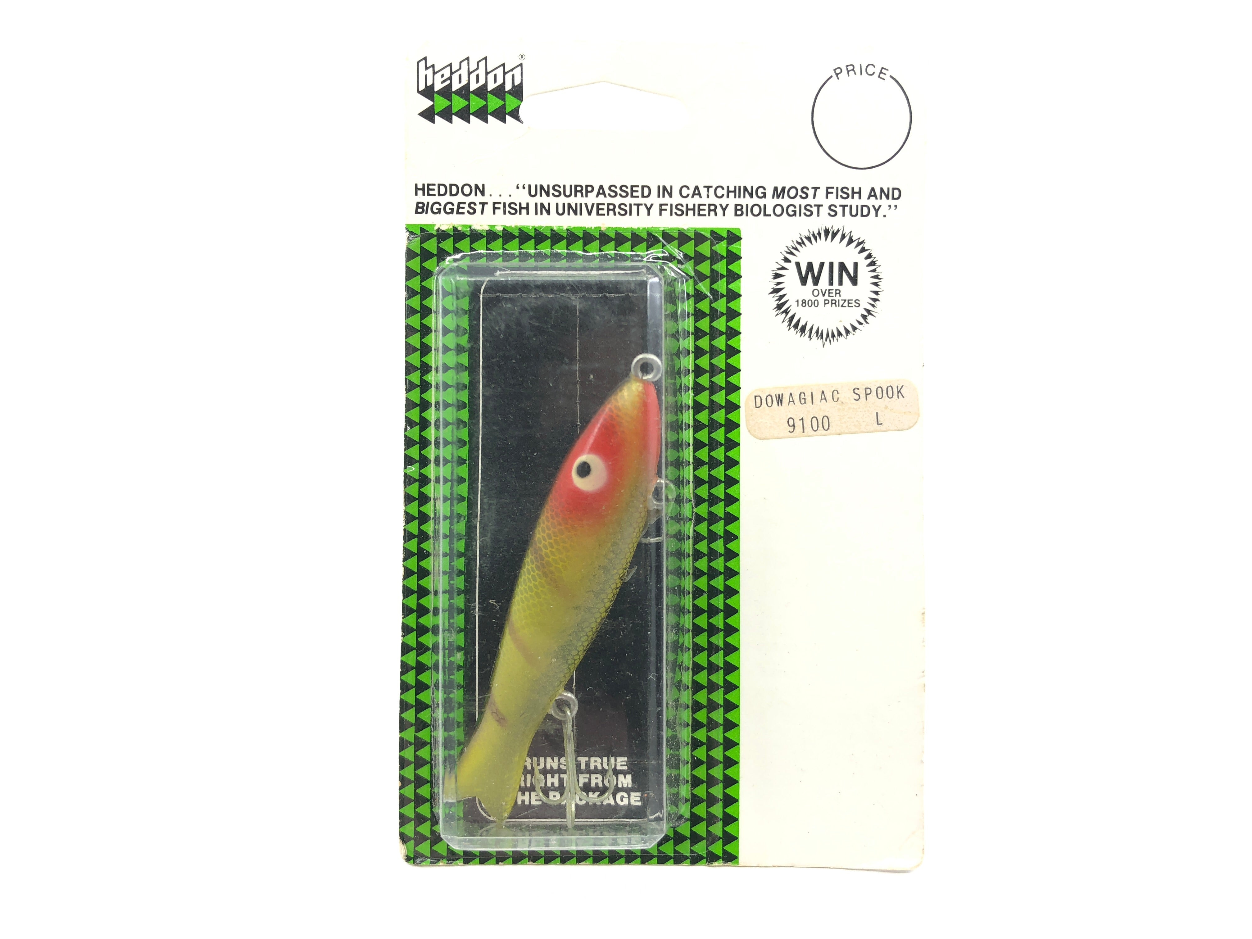 antique fishing lure dowagiac spook Heddon Dowagiac Spook 9100 L Perch Color New on Card Old Stock Tough Lure