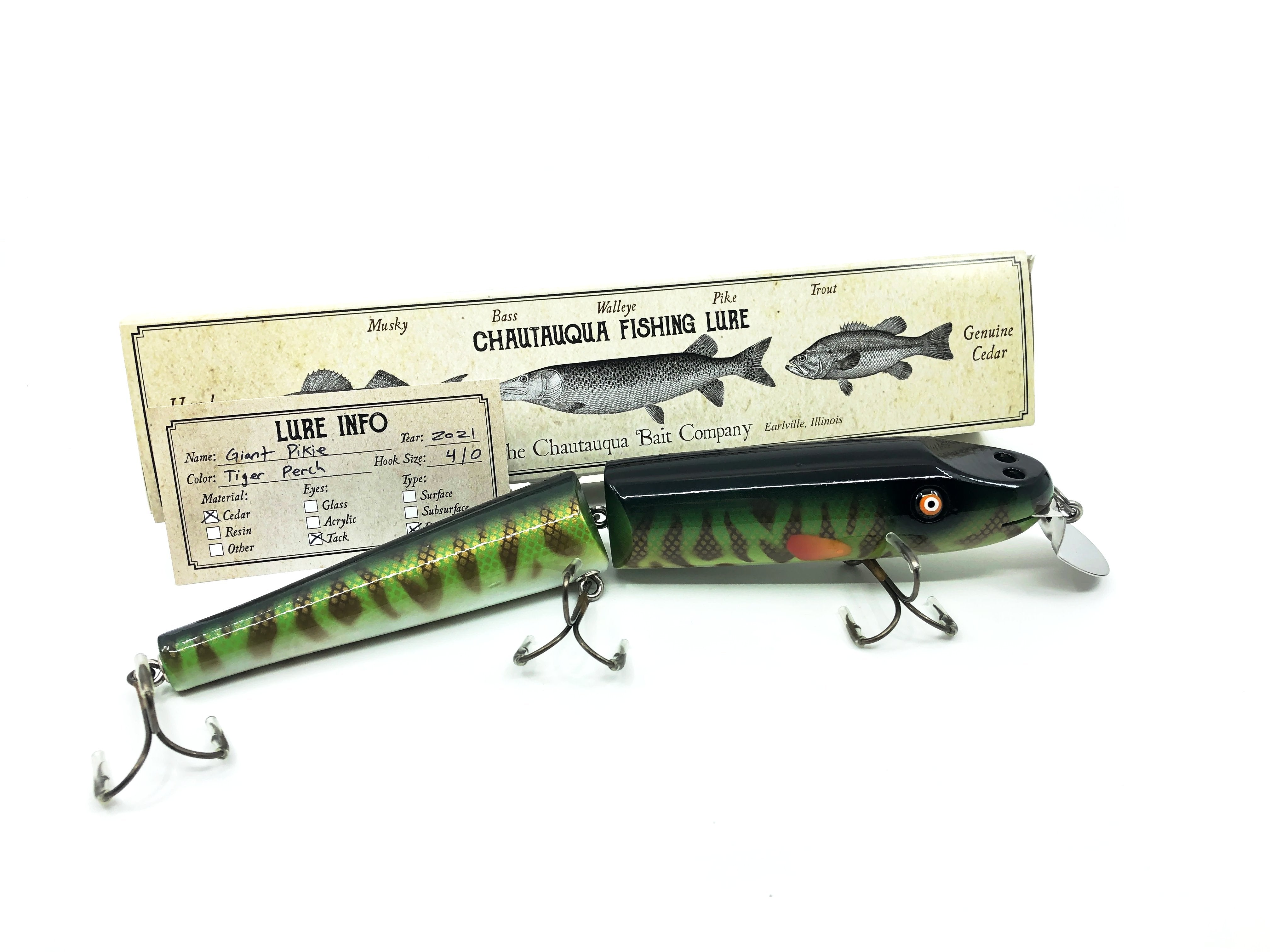 creek chub giant pikie fishing lure Chautauqua 11" Giant Pikie in Tiger Perch Color – My Bait Shop, LLC