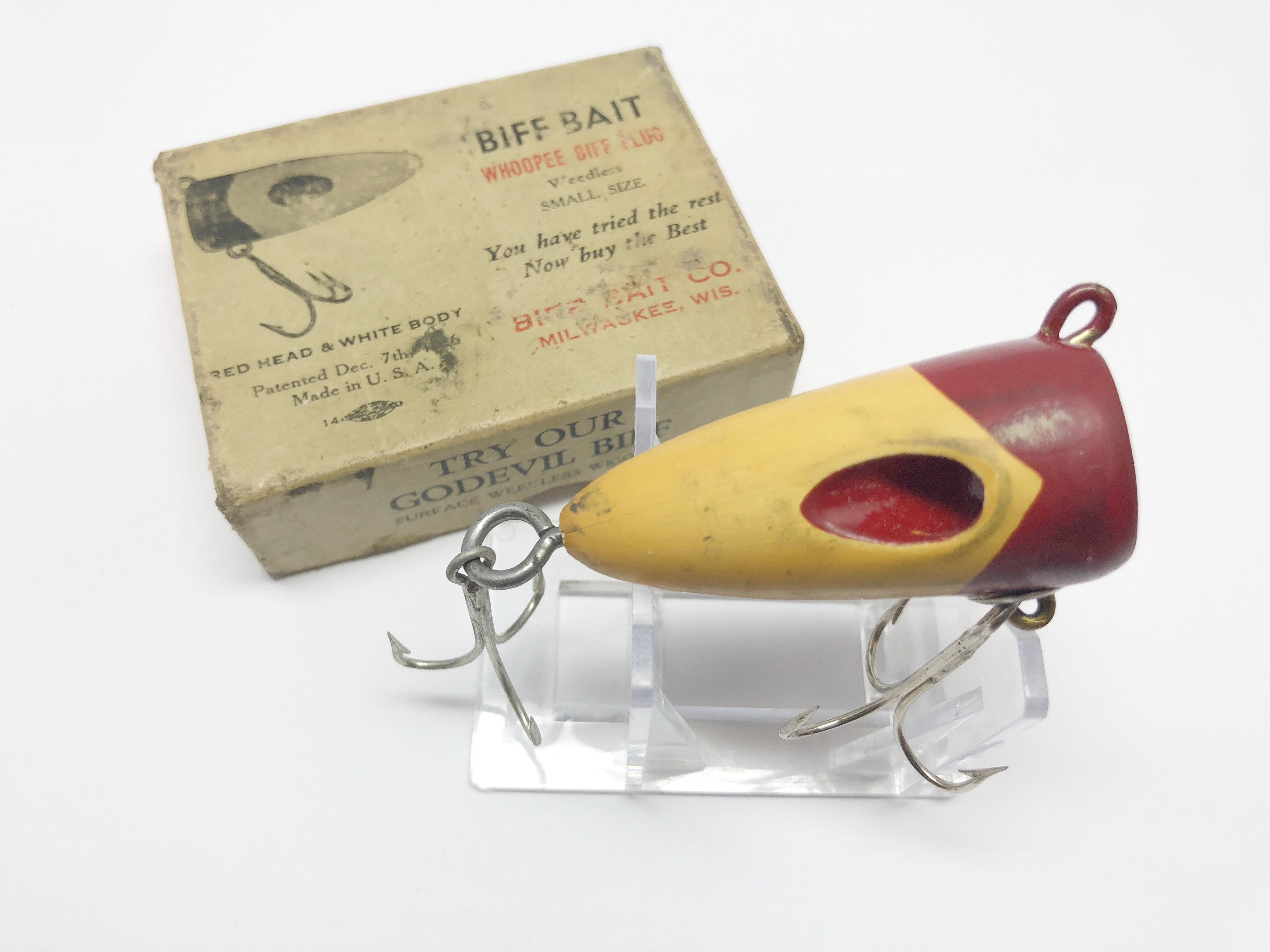 biff like fishing lure Vintage Bait Co Pikey Spiral Spinner In Box For Sale Anywhere frogs live Vintage Musky Biff Large Spiral